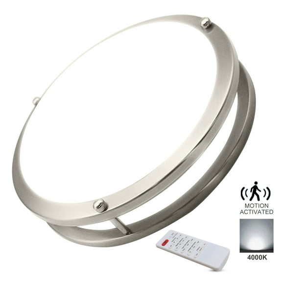 Lucere Modern LED Flush Mount Ceiling Light Fixture with Remote 12-Inch Round Close to Ceiling Light, Dimmable Ceiling Light for Kitchen, Living Room, Bedroom, Garage Hallway 4000K White