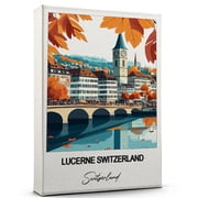 Lucerne Switzerland Travel Poster Canvas   Switzerland Canvas   Unique Gift Idea for Home, Office, or Living Space