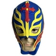 thumbnail image 1 of Lucha Libre Adult Size Blue with Yellow and Red Accents Pro Wrestling Mask, 1 of 4