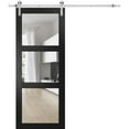 thumbnail image 1 of Lucia 2555 Matte Black, Barn Door with Clear Glass, Stainless Steel 6.6FT - 28" x 96", 1 of 6
