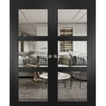 thumbnail image 1 of Lucia 2555 Matte Black, Double Pocket Doors with Clear Glass - 60" x 80", 1 of 6