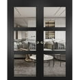 thumbnail image 1 of Lucia 2555 Matte Black, Double Pocket Doors with Clear Glass - 64" x 84", 1 of 6