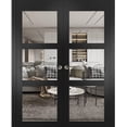 thumbnail image 1 of Lucia 2555 Matte Black, Double Pocket Doors with Clear Glass - 72" x 80", 1 of 6