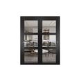 thumbnail image 1 of Lucia 2555 Matte Black, Sliding Closet Clear Glass Bypass Doors - 60" x 80", 1 of 6
