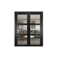 thumbnail image 1 of Lucia 2555 Matte Black, Sliding Closet Clear Glass Bypass Doors - 60" x 84", 1 of 6