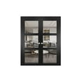 thumbnail image 1 of Lucia 2555 Matte Black, Solid French Double Doors with Clear Glass - 84" x 80", 1 of 5