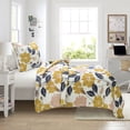 thumbnail image 1 of Lucia Abstract Floral Cotton Quilt Yellow/Navy 2Pc Set Twin XL, 1 of 11