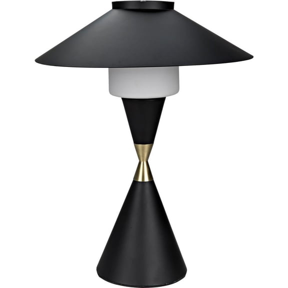 Lucia Black Steel Table Lamp-Industrial Elegance