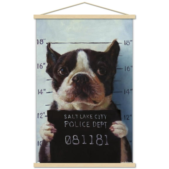 Lucia Heffernan Art - Boston Mug Shot Wall Poster with Magnetic Frame, 22.375" x 34"
