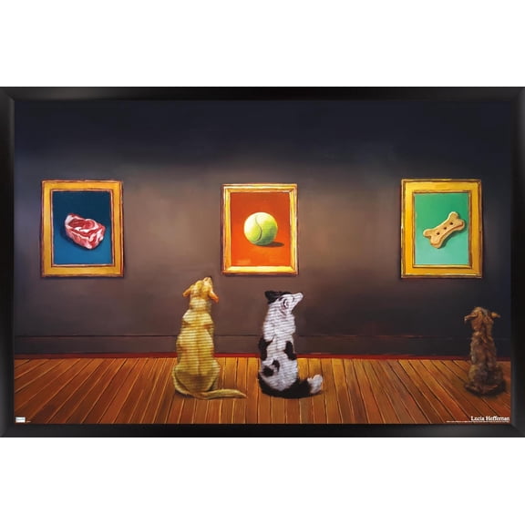 Lucia Heffernan Art - Dog Museum Wall Poster, 14.725" x 22.375" Framed