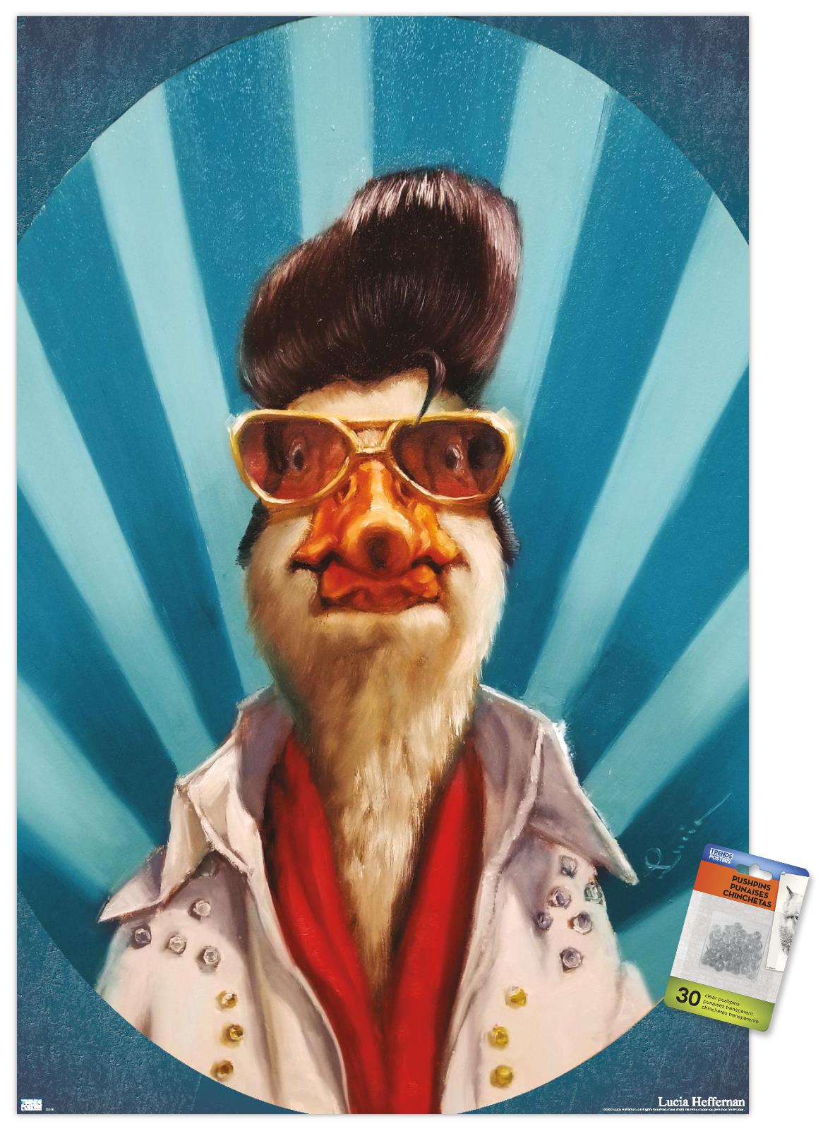 Lucia Heffernan Art - Duck The King Wall Poster with Pushpins, 22.375" x 34"