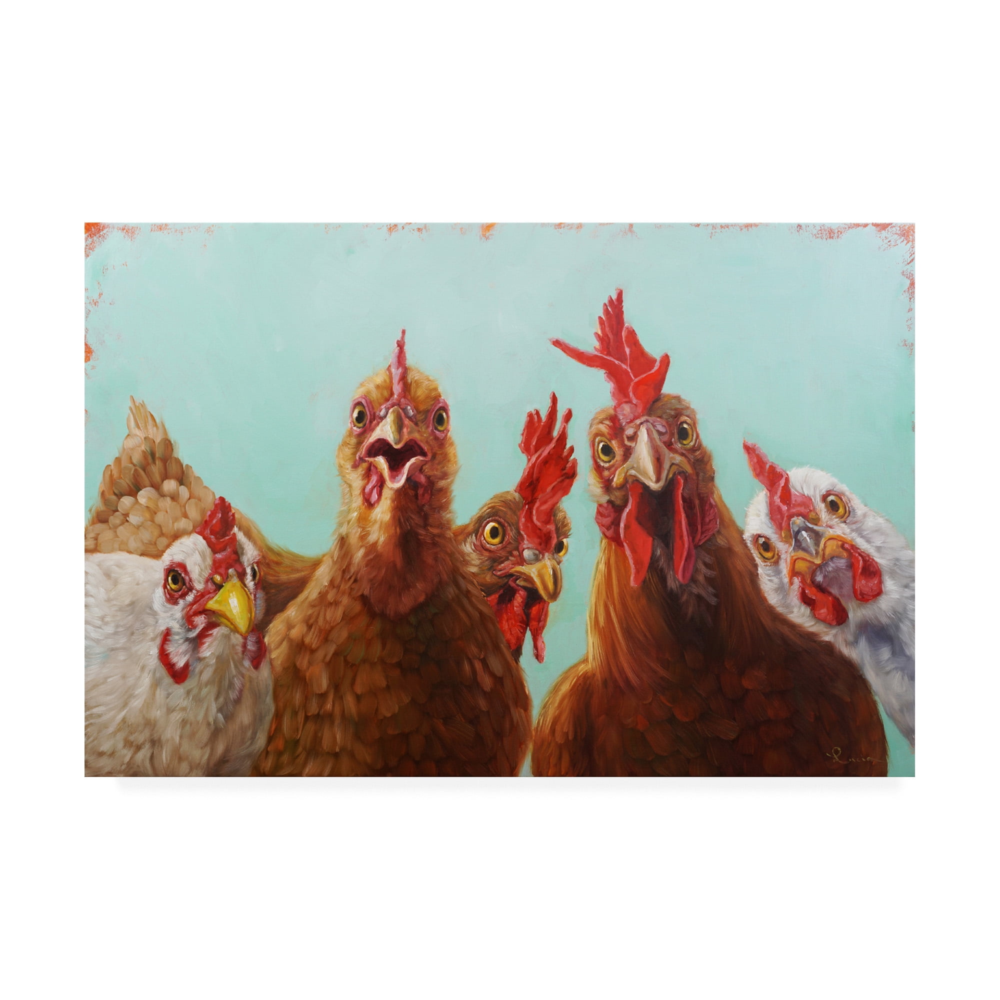 Lucia Heffernan 22'' x 32'' Chicken for Dinner Canvas Art