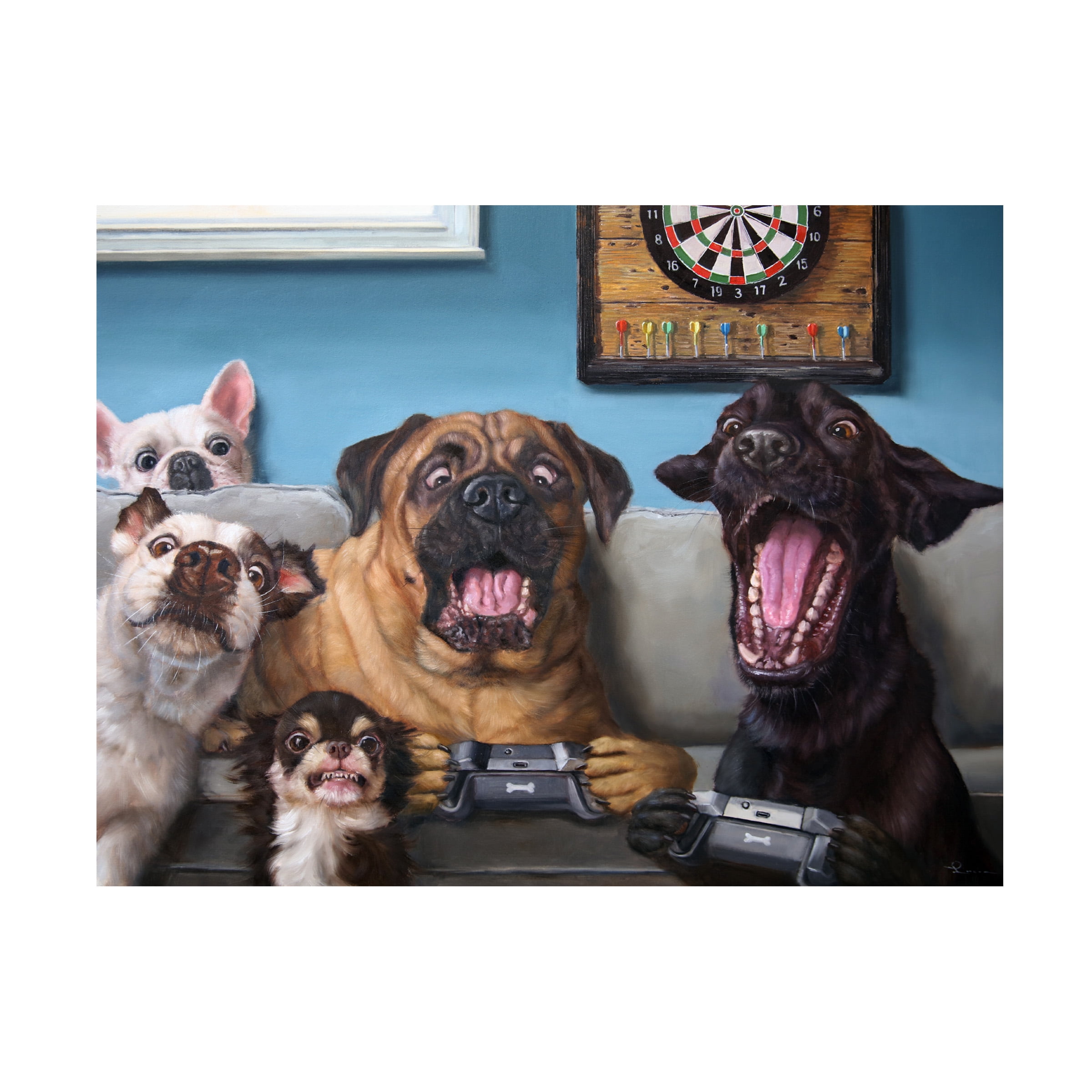Lucia Heffernan Gamers Blue and Brown Canvas Art