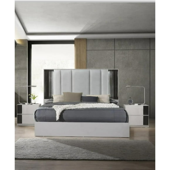 Lucia Premium 3-Piece Bedroom Set, White, Queen Size