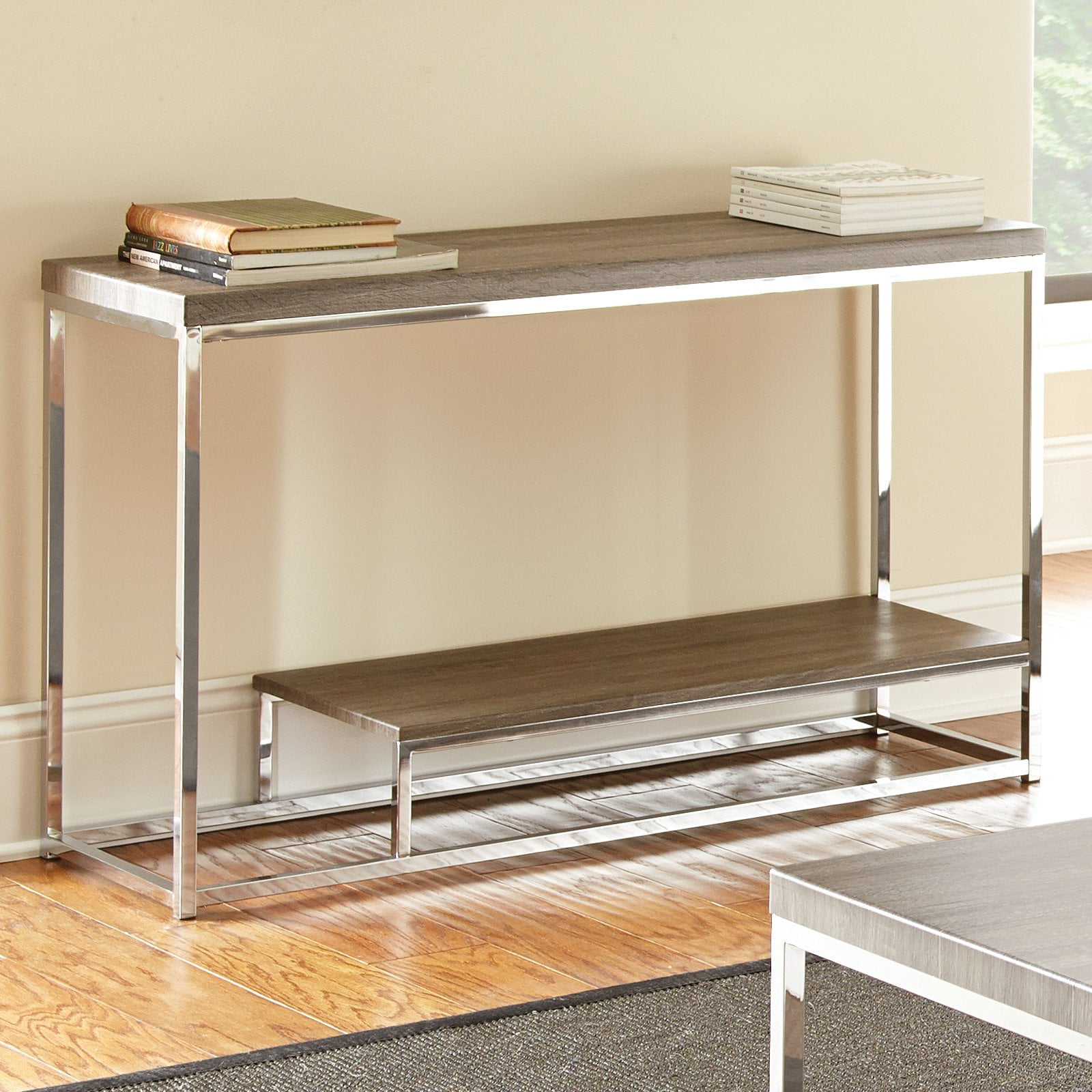 Lucia Sofa Table, Gray/Brown - Walmart.com