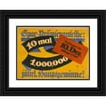 thumbnail image 1 of Lucian Bernhard 14x11 Black Ornate Wood Framed Double Matted Museum Art Print Titled: Spar Premium Bond; 10 Times 1,000,000 Years of Main Prizes! (1917), 1 of 5