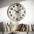 thumbnail image 1 of Luciana White Woven Rattan Round Wall Clock, 1 of 6