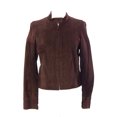 thumbnail image 1 of Luciano Abitboul Women's Criss-Cross Suede Jacket Sz Small Brown, 1 of 2