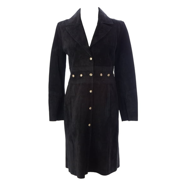 Luciano Abitboul Women's Long Suede Blazer Style Maggie Jacket Sz Large Black