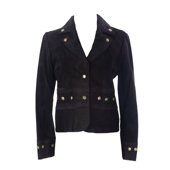 Luciano Abitboul Women's Suede Blazer Style Jacket Sz Large Black