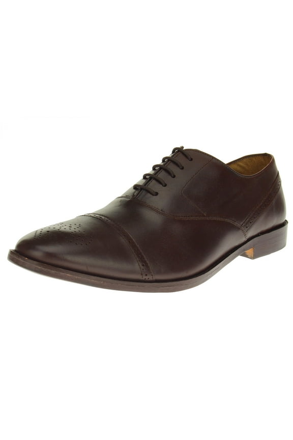 Mens Dress Shoes Full Grain Leather Cap-Toe Oxford Lace-Up SL302