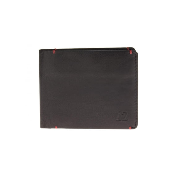 Luciano Natazzi RFID Blocking Men's Nappa Leather Slim Bifold Wallet I.D. Window Black
