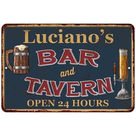Luciano's Green Bar & Tavern Rustic Sign 8 x 12 Matte Finish Metal 108120047874