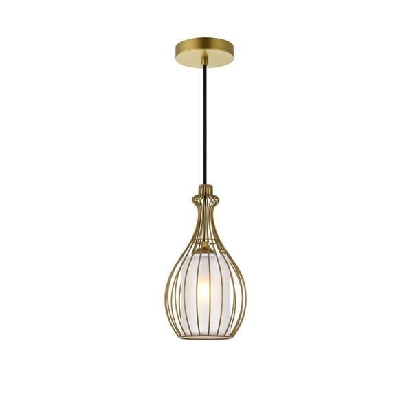 Lucid 1 Light Pendant in Brass
