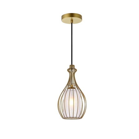 Lucid 1 Light Pendant in Brass