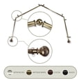 thumbnail image 1 of Lucid 13/16" 4-Sided Bay Window Curtain Rod - Antique Brass, 1 of 2