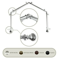 Lucid 13/16" 4-Sided Bay Window Curtain Rod - Satin Nickel