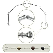 Lucid 13/16" 6-Sided Bay Window Curtain Rod - Satin Nickel