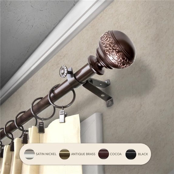 Lucid 13/16" Curtain Rod 48-84 inch - Cocoa