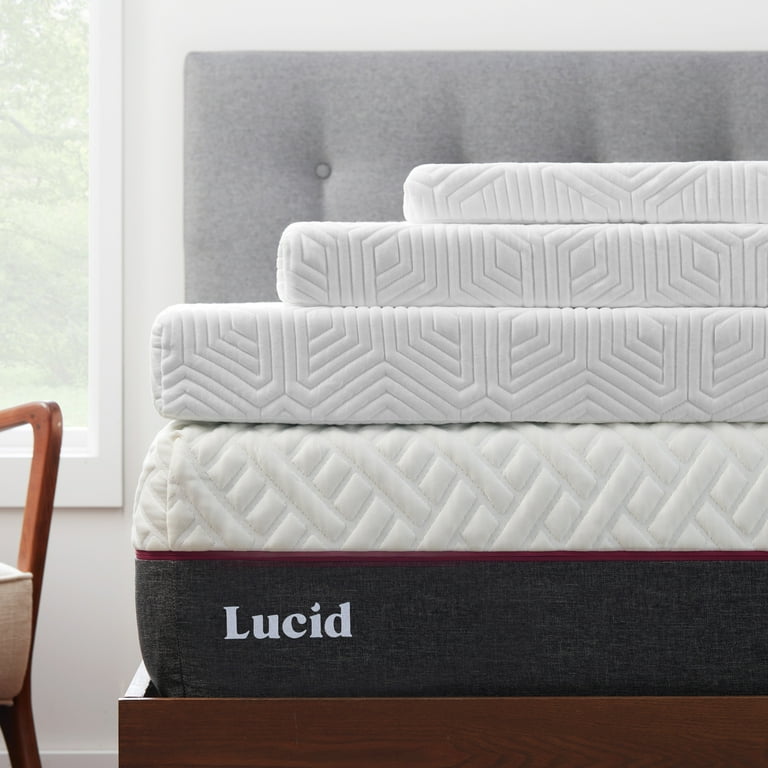 Lucid Comfort Collection - 4 Gel Memory Foam Full Mattress Topper