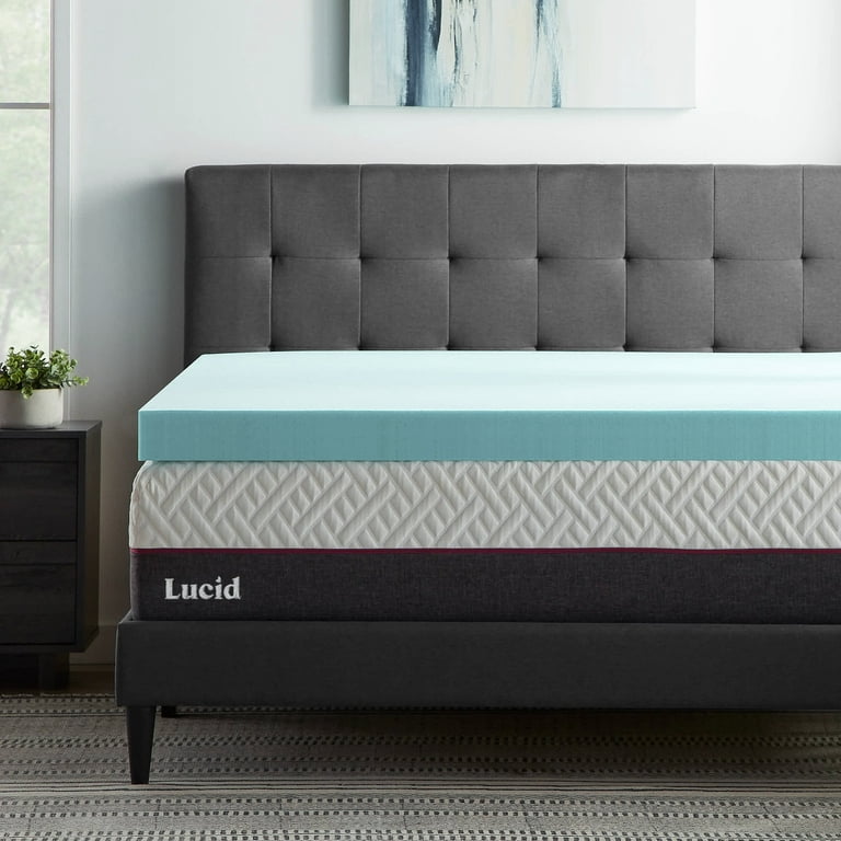 Lucid Comfort Collection 4 Gel Memory Foam Mattress Topper - Twin