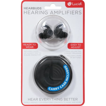 Lucid Audio - Lucid Hearing Hearbuds Hearing Amplifiers Pair -Universal Fit (Black) - BLACK