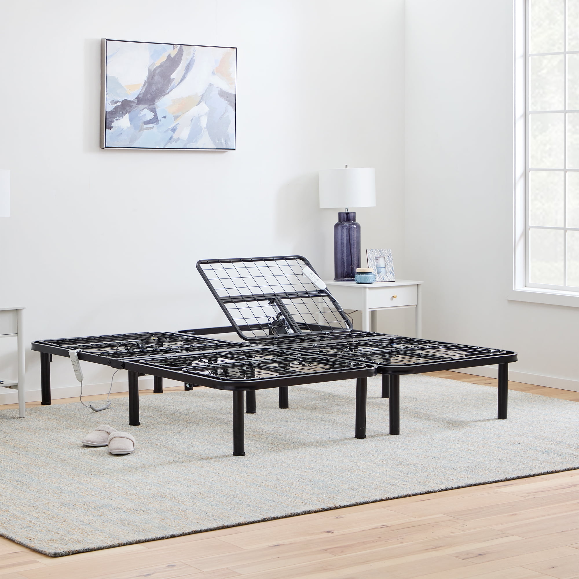 Lucid Basic Remote Controlled Steel Adjustable Bed Base, King/Split