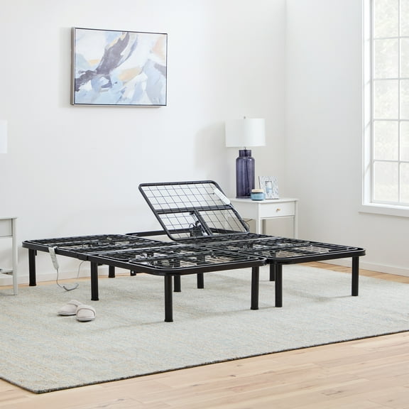 Lucid Basic Remote Controlled Steel Adjustable Bed Base, King/Split King (Ships in Two Boxes)