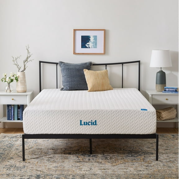 Lucid Bliss King Tight Top 12" Medium Plush Memory Foam Mattress with Gel Infusion and Ventilation