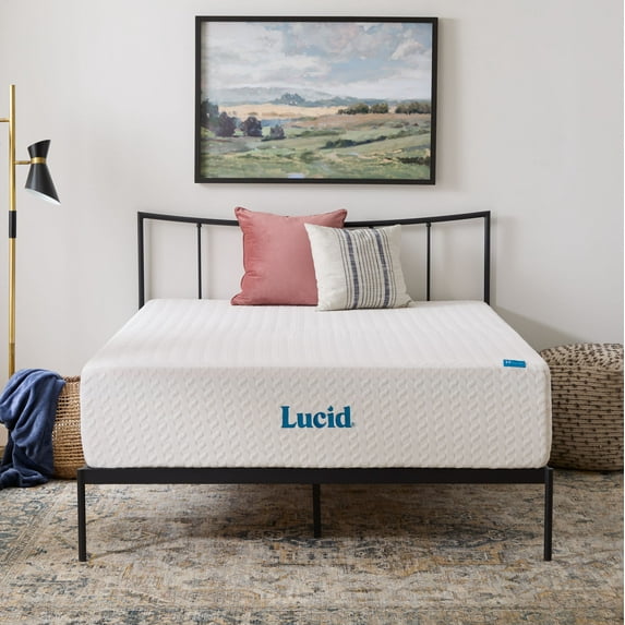Lucid Bliss Full Tight Top 14" Medium Plush Memory Foam Mattress with Gel Infusion and Ventilation