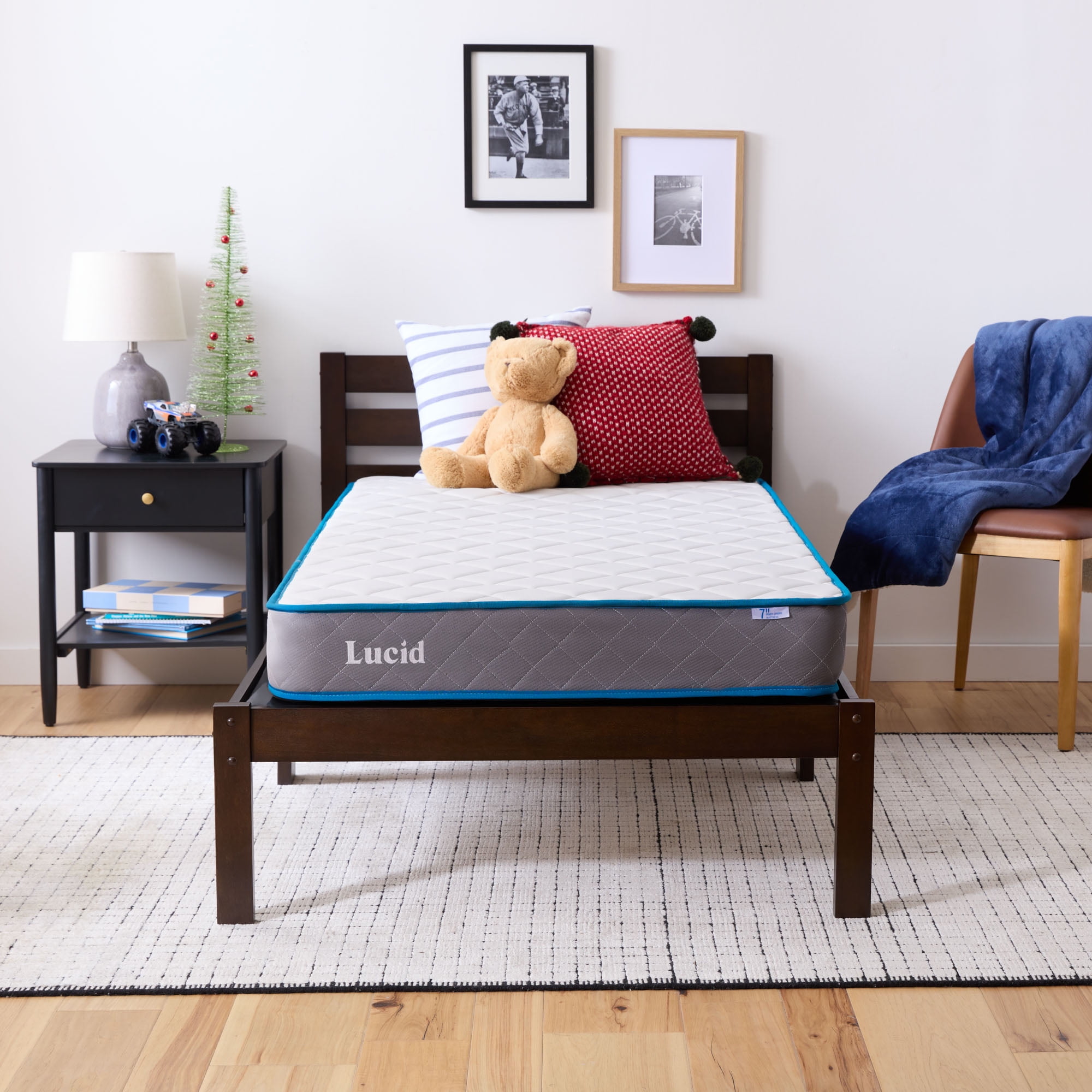 Lucid Bounder 7" Innerspring Mattress with Quilted Fabric Cover, Twin-XL