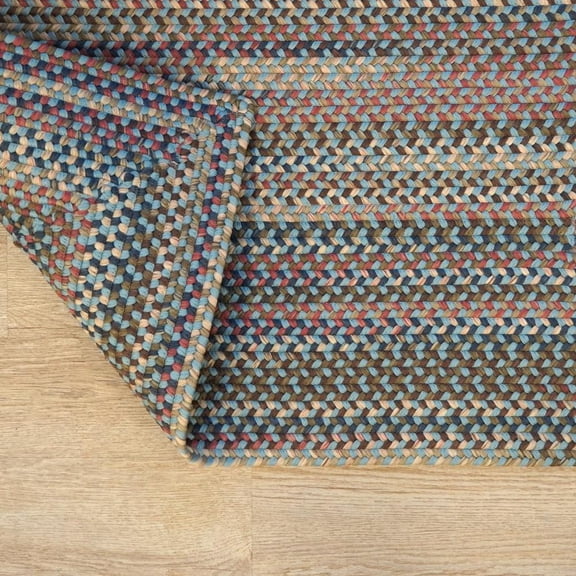Lucid Braided Multi Square - Federal Blue 3x3 Rug