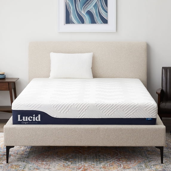 Lucid Comfort Collection 10" Gel and Aloe Hybrid Memory Foam Mattress, King