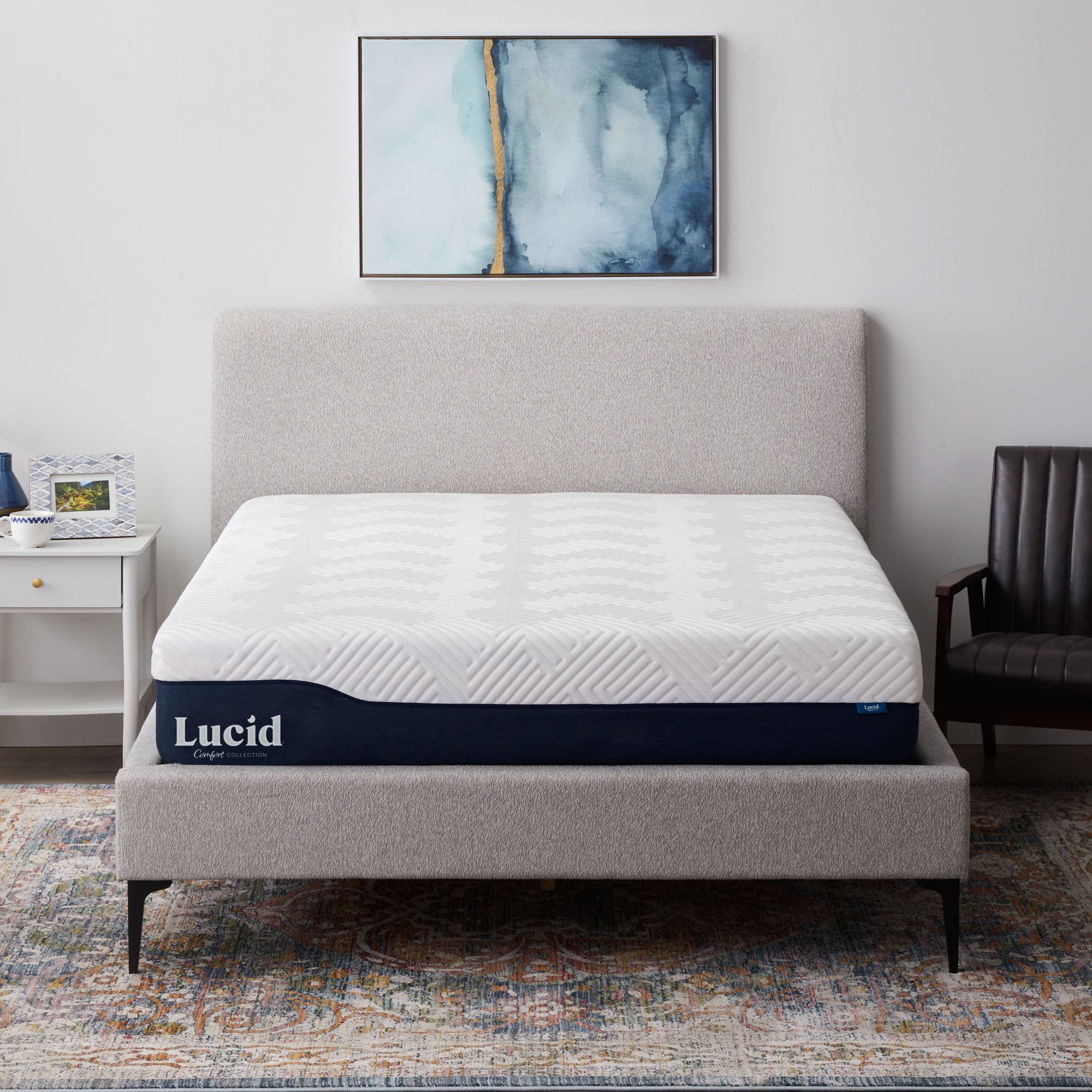 Lucid Comfort Collection 12" Gel and Aloe Hybrid Memory Foam Mattress, Cal King