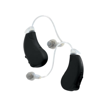 Lucid Hearing Engage BT Streaming OTC Hearing Aids (Compatible with iPhone, Black)