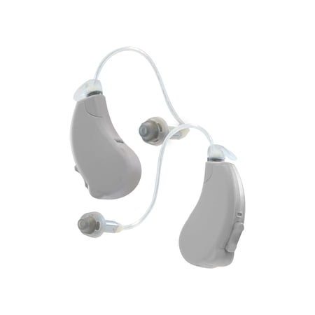 Lucid Hearing Engage BT Streaming OTC Hearing Aids (Compatible with iPhone, Gray)