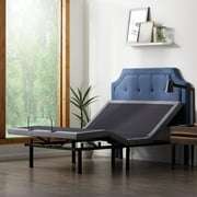 Lucid Premium Steel Adjustable Bed Base with Zero Clearance, Queen