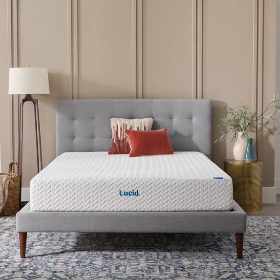 Lucid Refresh Queen Tight Top 10" Firm Memory Foam Mattress with Gel Infusion and Ventilation