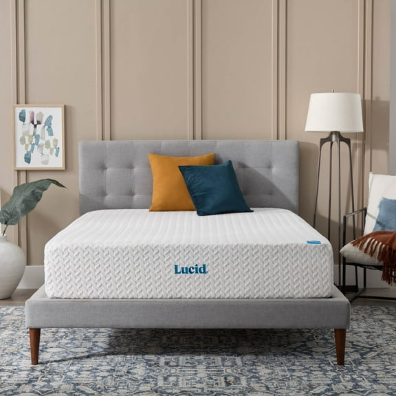 Lucid Refresh Queen Tight Top 12" Medium Firm Gel Memory Foam Mattress with Gel Infusion and Ventilation