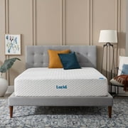 Lucid Refresh Twin XL Tight Top 12" Medium Firm Gel Memory Foam Mattress with Gel Infusion and Ventilation